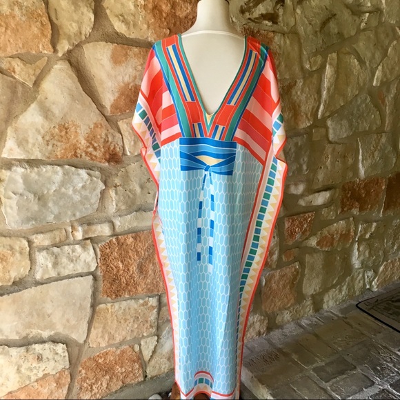 New! Anthropologie Geometric Caftan Maxi Dress - Picture 6 of 7